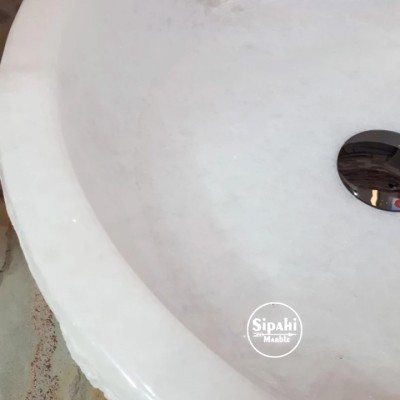 Kristal Beyaz Mermer Dışı Patlatma Silindir Lavabo Kristal Beyaz Mermer Dışı Patlatma Silindir Lavabo