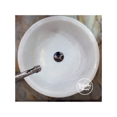 Kristal Beyaz Mermer Dışı Patlatma Silindir Lavabo Kristal Beyaz Mermer Dışı Patlatma Silindir Lavabo