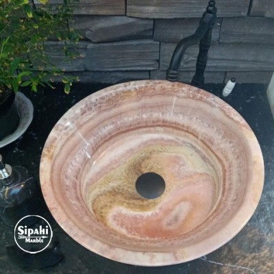 Onyx Mermer Pembe Dizayn Çanak Lavabo Onyx Mermer Pembe Dizayn Çanak Lavabo