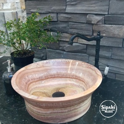 Onyx Mermer Pembe Dizayn Çanak Lavabo Onyx Mermer Pembe Dizayn Çanak Lavabo