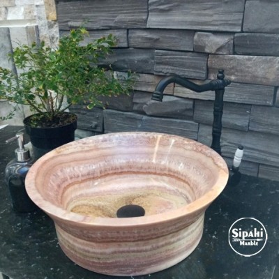 Onyx Mermer Pembe Dizayn Çanak Lavabo Onyx Mermer Pembe Dizayn Çanak Lavabo