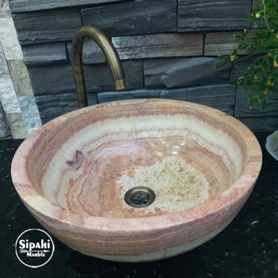 Pembe Oniks Çanak Lavabo Pembe Oniks Çanak Lavabo