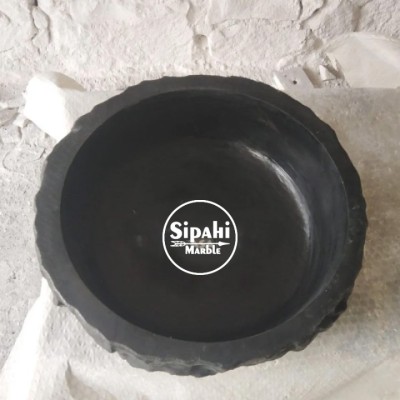 Bazalt Siyah Dışı Patlatma Cilalı Yuvarlak Lavabo Bazalt Siyah Dışı Patlatma Cilalı Yuvarlak Lavabo