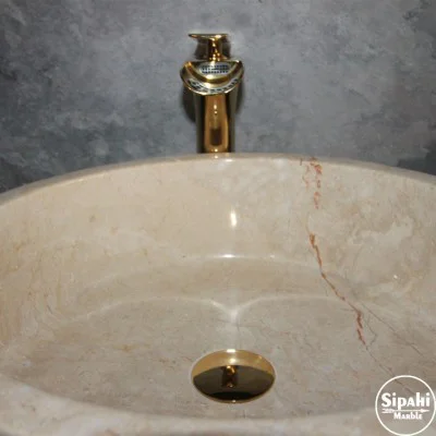 Bej Mermer Silindir Lavabo Bej Mermer Silindir Lavabo