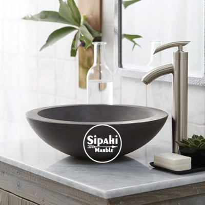 Bazalt Siyah Çanak Lavabo Bazalt Siyah Çanak Lavabo