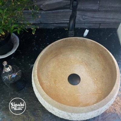 Noche Traverten Dizayn Bombeli Lavabo Noche Traverten Dizayn Bombeli Lavabo