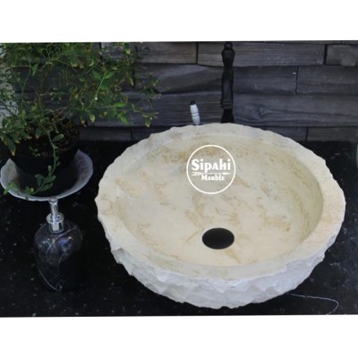 Traverten Dışı Sarık Patlatma Çanak Lavabo Traverten Dışı Sarık Patlatma Çanak Lavabo
