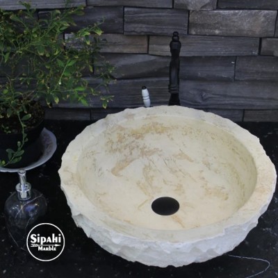 Traverten Dışı Sarık Patlatma Çanak Lavabo Traverten Dışı Sarık Patlatma Çanak Lavabo