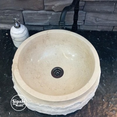 Traverten Dışı Yatay Patlatma Silindir Lavabo Traverten Dışı Yatay Patlatma Silindir Lavabo
