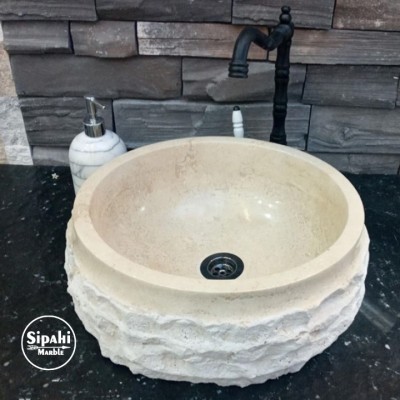 Traverten Dışı Yatay Patlatma Silindir Lavabo Traverten Dışı Yatay Patlatma Silindir Lavabo
