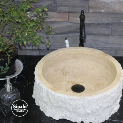 Traverten Dizayn Patlatma Silindir Lavabo Traverten Dizayn Patlatma Silindir Lavabo