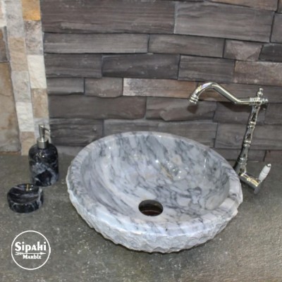 Kaplanpostu Mermer Dışı Patlatma Çanak Lavabo Kaplanpostu Mermer Dışı Patlatma Çanak Lavabo