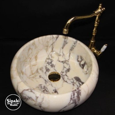 Menekşe Mermer Bombeli Lavabo Menekşe Mermer Bombeli Lavabo