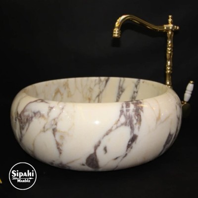 Menekşe Mermer Bombeli Lavabo Menekşe Mermer Bombeli Lavabo