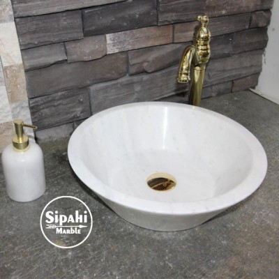Beyaz Mermer V Model Lavabo Beyaz Mermer V Model Lavabo