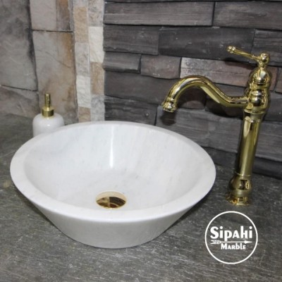 Beyaz Mermer V Model Lavabo Beyaz Mermer V Model Lavabo