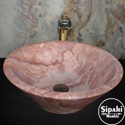 Kırmızı Traverten V Model Lavabo Kırmızı Traverten V Model Lavabo