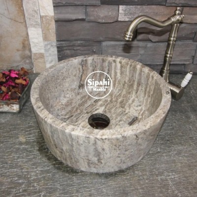Gümüş Traverten V Çanak Lavabo Gümüş Traverten V Çanak Lavabo