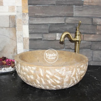 Noche Traverten Dışı Oyma Çanak Lavabo Noche Traverten Dışı Oyma Çanak Lavabo
