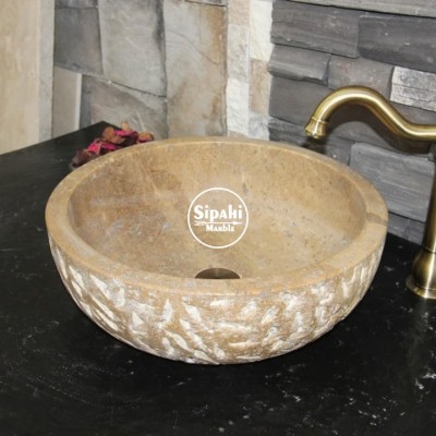 Noche Traverten Dışı Oyma Çanak Lavabo Noche Traverten Dışı Oyma Çanak Lavabo