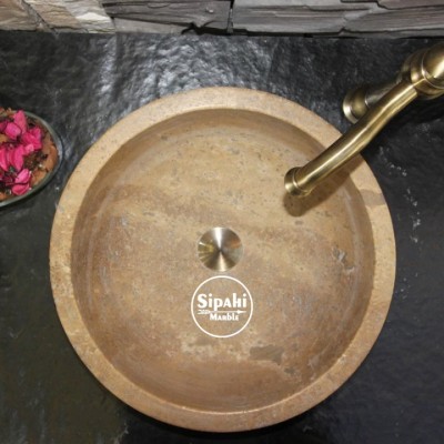 Noche Traverten Dışı Oyma Çanak Lavabo Noche Traverten Dışı Oyma Çanak Lavabo