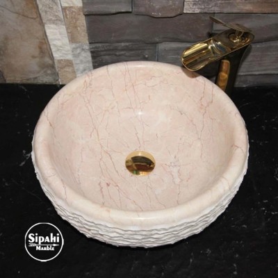 Rozalya Bej Mermer Oval Dikey Patlatma Lavabo Rozalya Bej Mermer Oval Dikey Patlatma Lavabo