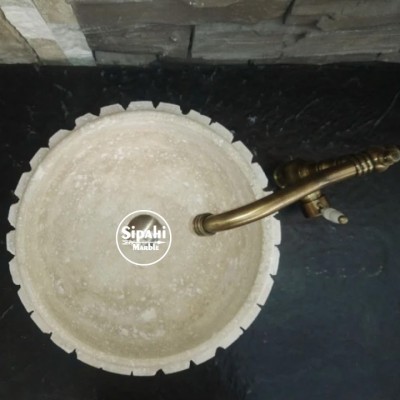 Klasik Light Traverten Dışı Dikey Patlatma Lavabo Klasik Light Traverten Dışı Dikey Patlatma Lavabo