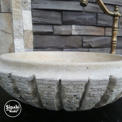 Klasik Light Traverten Dışı Dikey Patlatma Lavabo Klasik Light Traverten Dışı Dikey Patlatma Lavabo