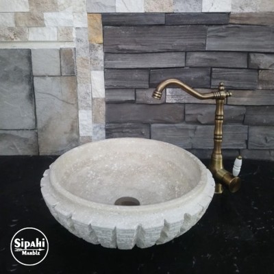 Klasik Light Traverten Dışı Dikey Patlatma Lavabo Klasik Light Traverten Dışı Dikey Patlatma Lavabo
