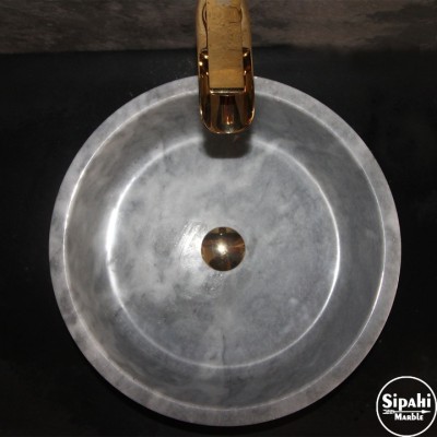 Gri Mermer Silindir Lavabo Gri Mermer Silindir Lavabo