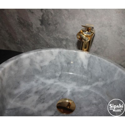 Gri Mermer Silindir Lavabo Gri Mermer Silindir Lavabo