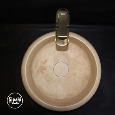 Traverten Gider Kapaklı Bombeli Dizayn Lavabo Traverten Gider Kapaklı Bombeli Dizayn Lavabo