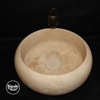 Traverten Gider Kapaklı Bombeli Dizayn Lavabo Traverten Gider Kapaklı Bombeli Dizayn Lavabo