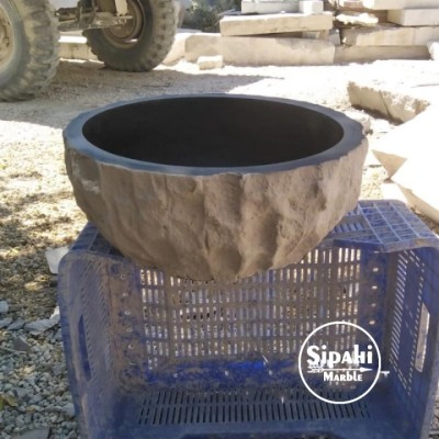 Bazalt Siyah Dışı Patlatma Yuvarlak Lavabo Bazalt Siyah Dışı Patlatma Yuvarlak Lavabo
