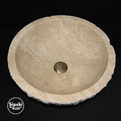Traverten Doğal Patlatma Çanak Lavabo Traverten Doğal Patlatma Çanak Lavabo
