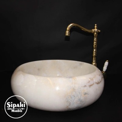 Afyon Kristal Sarı Bombeli Lavabo Afyon Kristal Sarı Bombeli Lavabo