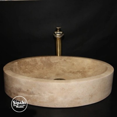 Traverten Oval Tasarım Lavabo Traverten Oval Tasarım Lavabo