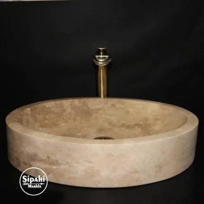 Traverten Oval Tasarım Lavabo Traverten Oval Tasarım Lavabo