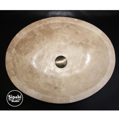 Traverten Oval Tasarım Lavabo Traverten Oval Tasarım Lavabo
