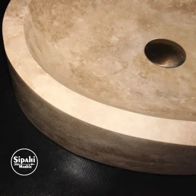 Traverten Oval Tasarım Lavabo Traverten Oval Tasarım Lavabo