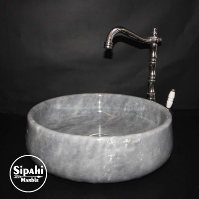 Gri Mermer Armut Tasarım Lavabo Gri Mermer Armut Tasarım Lavabo
