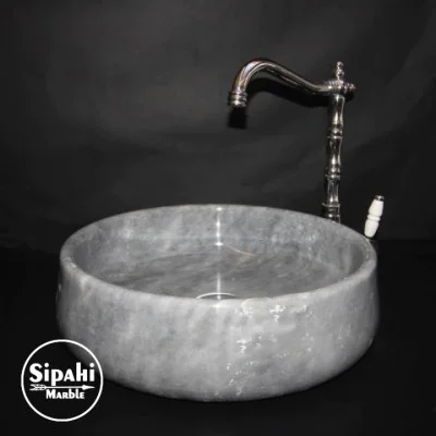 Gri Mermer Armut Tasarım Lavabo Gri Mermer Armut Tasarım Lavabo