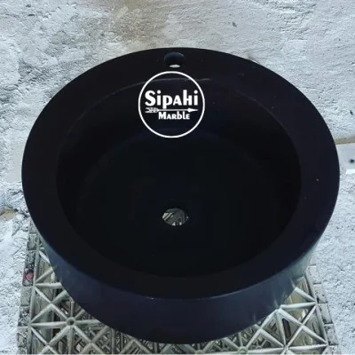 Bazalt Siyah Silindir Lavabo Bazalt Siyah Silindir Lavabo
