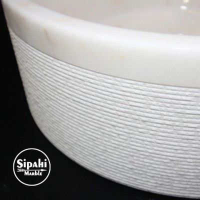 Afyon Sarılı Dışı Taramalı Silindir Lavabo Afyon Sarılı Dışı Taramalı Silindir Lavabo