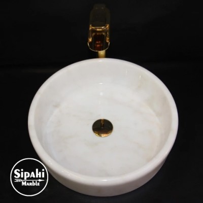 Afyon Kristal Beyaz Silindir Lavabo Afyon Kristal Beyaz Silindir Lavabo