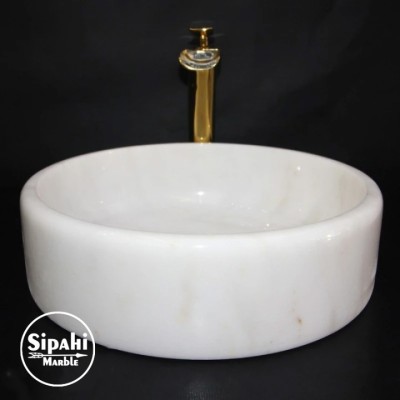 Afyon Kristal Beyaz Silindir Lavabo Afyon Kristal Beyaz Silindir Lavabo