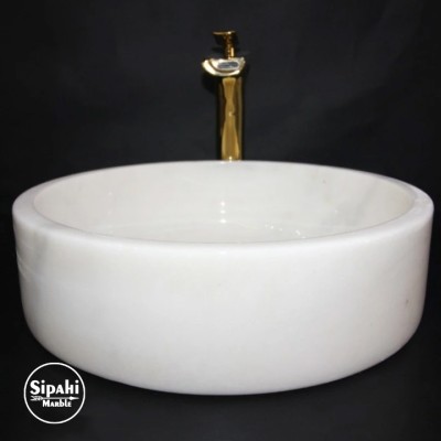 Kristal Beyaz Silindir Lavabo Kristal Beyaz Silindir Lavabo