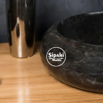 Black Marble Curved Boat Shaped Sink Black Marble Curved Boat Shaped Sink