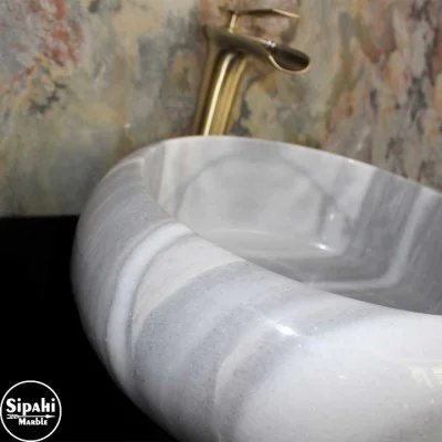Marmara Dikey Pijamalı Bombeli Lavabo Marmara Dikey Pijamalı Bombeli Lavabo