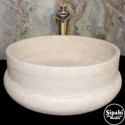 Travertine Pear Design Washbasin Travertine Pear Design Washbasin